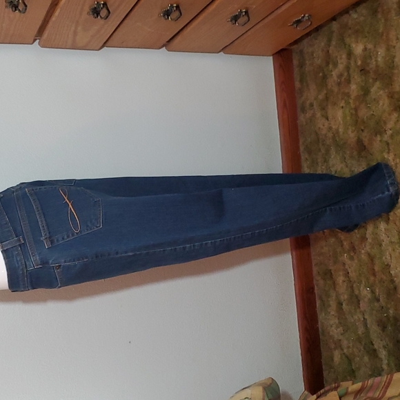 THE LIMITED Womens Long Indigo Blue 5-Pocket Mid-Rise Jeans-EUC-Sz 8L - Picture 10 of 17